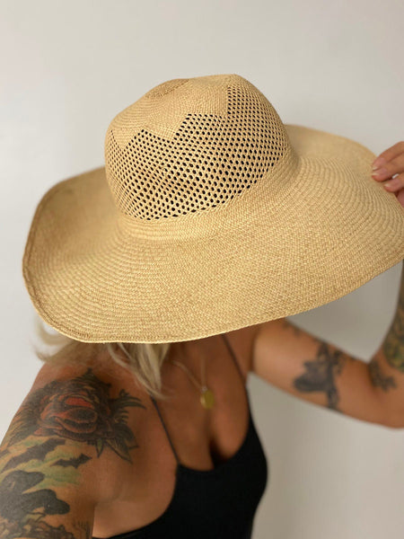 1940's Straw Wide Brim Hat