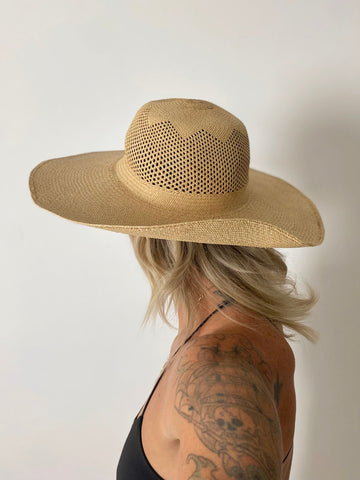1940's Straw Wide Brim Hat