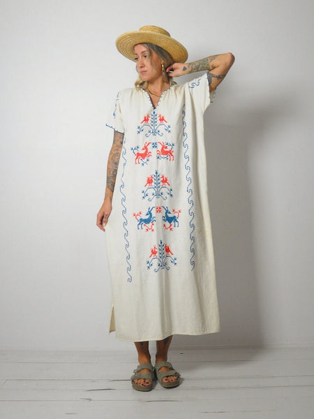 1970's Embroidered Folk Dress