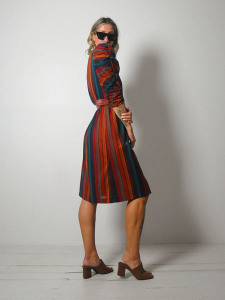 1980's Rainbow Striped Dress