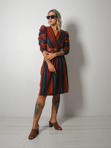 1980's Rainbow Striped Dress