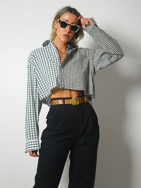 Menswear Plaid Split Shirt