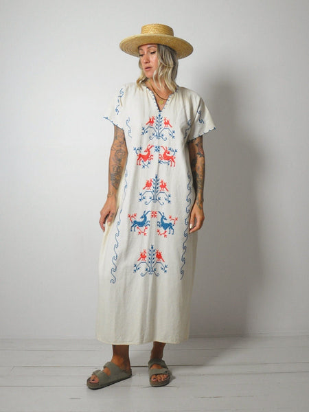 1970's Embroidered Folk Dress