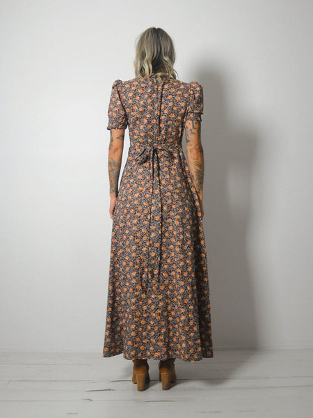 1970's Calico Floral Dress