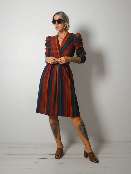 1980's Rainbow Striped Dress