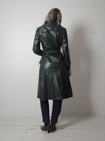 1970's Hunter Leather Trench Coat