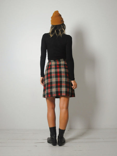 1960's Stewart Plaid Wool Skirt