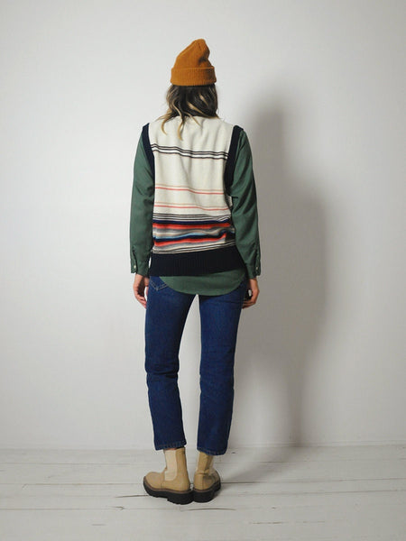 1970's Geo Striped Sweater Vest