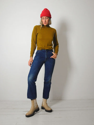 1970's Ochre Thin Turtleneck
