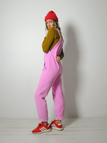 1980's Pink Corduroy Overalls