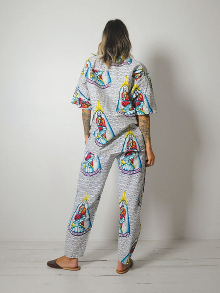 1970's Novelty Jesus Print Pajamas