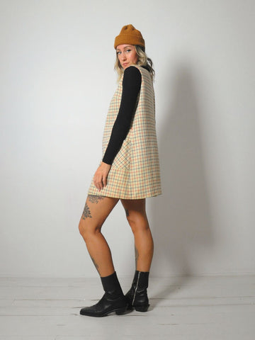 1960's Wool Grid Jumper Dress