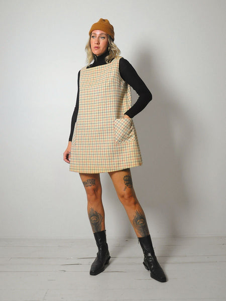 1960's Wool Grid Jumper Dress