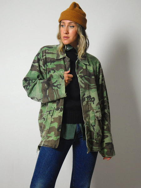 1980's Distressed Camouflage Jacket