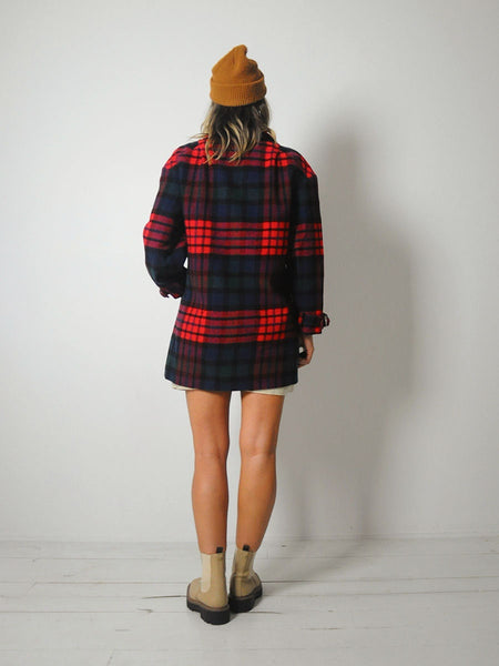 Pendleton Tartan Wool Peacoat