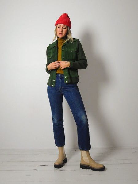 1970's Forest Suede Knit Jacket