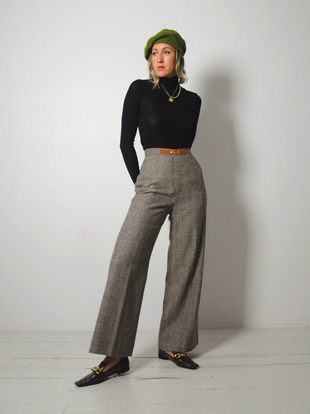 1970's Horsebit Tweed Trousers