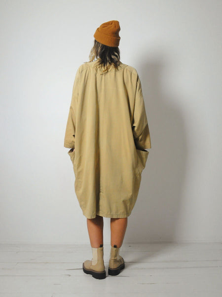 Draped Cotton Camel Duster