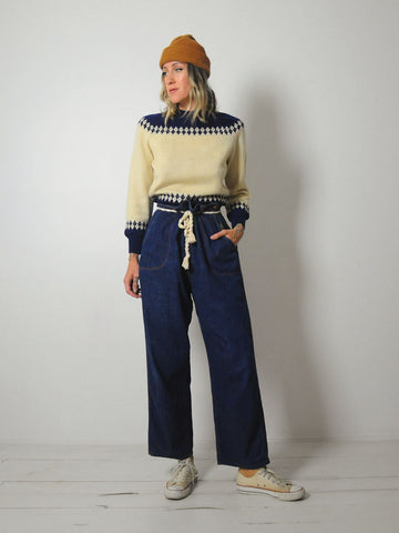 1950's Indigo Side Zip Jeans 30x26.5