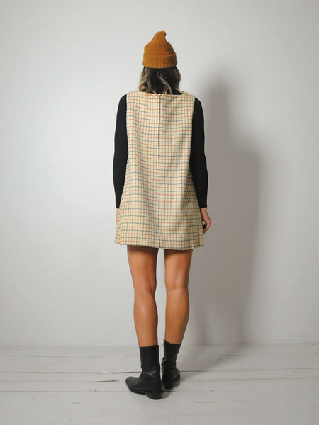 1960's Wool Grid Jumper Dress