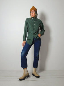 1970's Forest Green Oxford Shirt