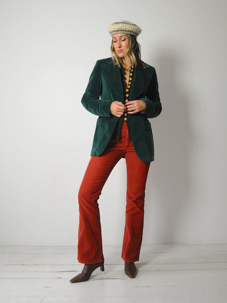1970's Emerald Velvet Blazer