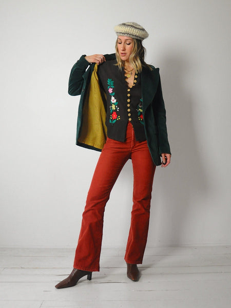 1970's Emerald Velvet Blazer