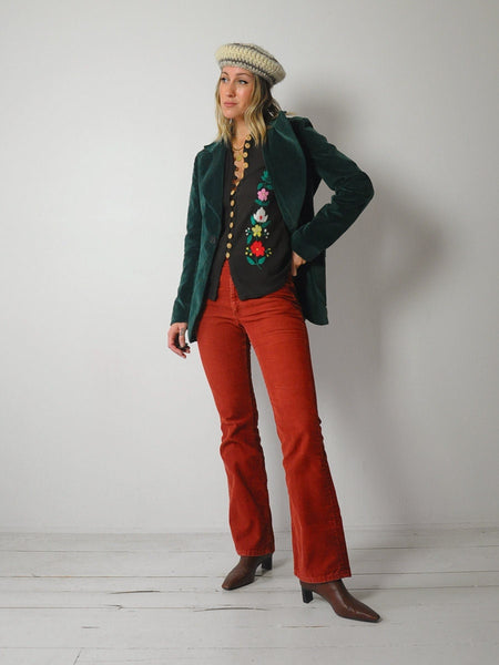 1970's Emerald Velvet Blazer