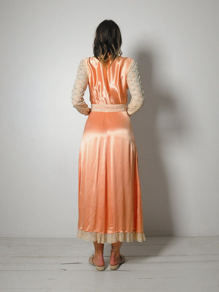1920's Silk Satin Wrap Dress