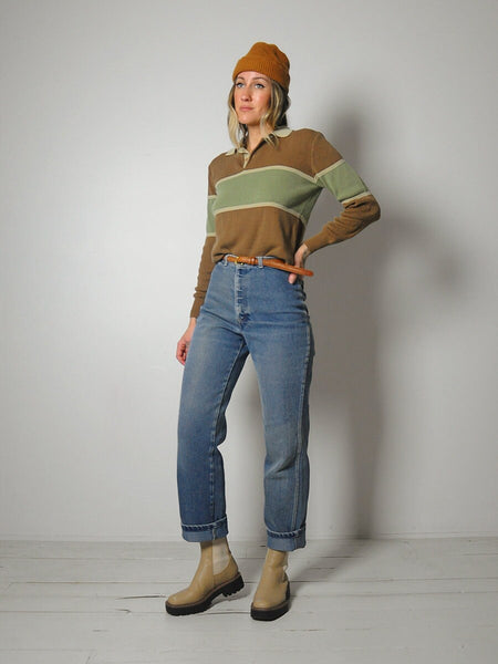 1980's Earth Tone Polo Sweater
