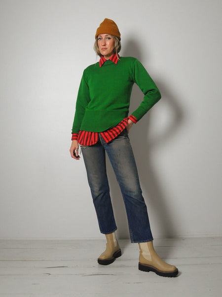 1940's Kelly Green Boatneck Sweater