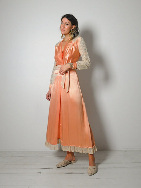 1920's Silk Satin Wrap Dress