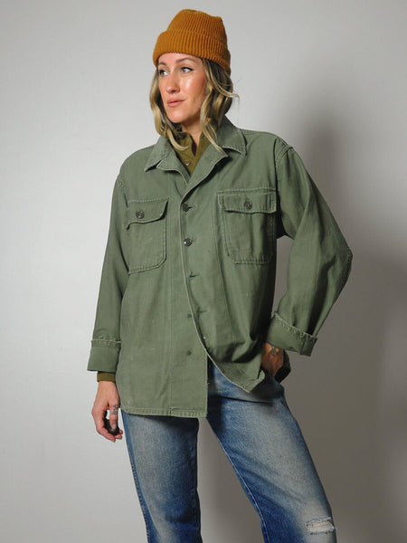 1970's Thrashed OG107 Military Shirt