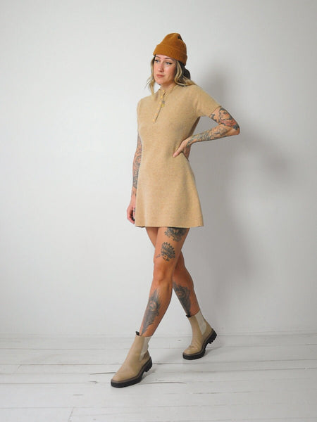 1960's Camel Angora Sweater dress