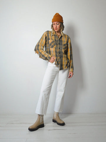 1980's Thrashed Plaid Flannel