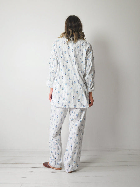 1960's Geo Cotton Pajama Set