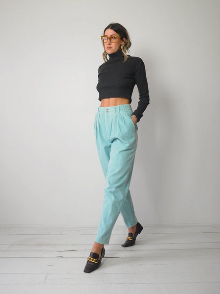 Seafoam Corduroy Trousers  27x29