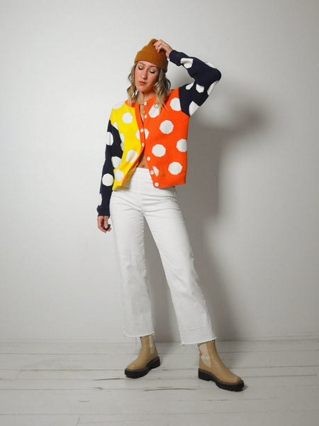 Colorblock Polka Dot Cardigan
