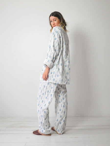 1960's Geo Cotton Pajama Set