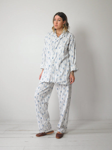 1960's Geo Cotton Pajama Set