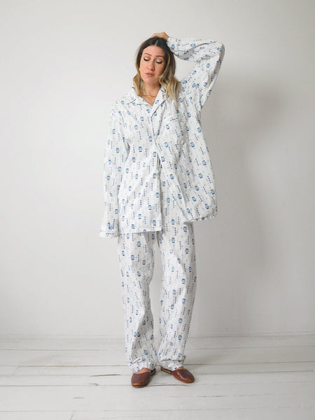 1960's Geo Cotton Pajama Set