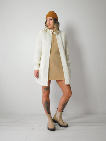 1970's Ribbed Ivory Cardigan
