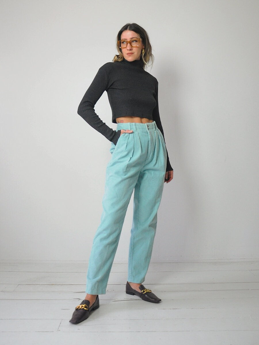 Seafoam Corduroy Trousers  27x29