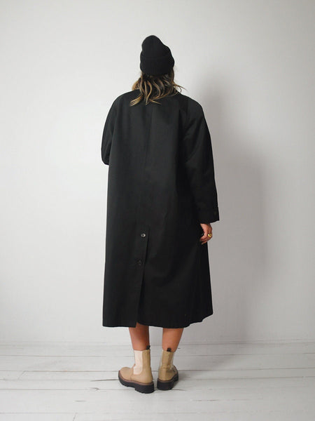 Wool Lined Black Trench Coat