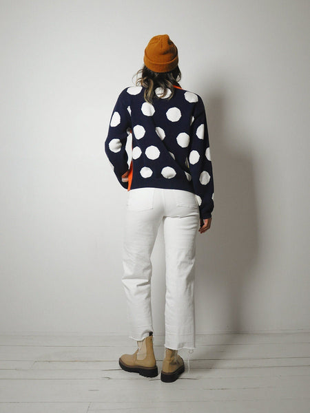 Colorblock Polka Dot Cardigan
