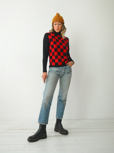 Red Checkerboard Sweater