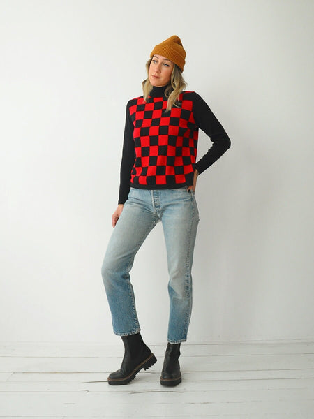 Red Checkerboard Sweater