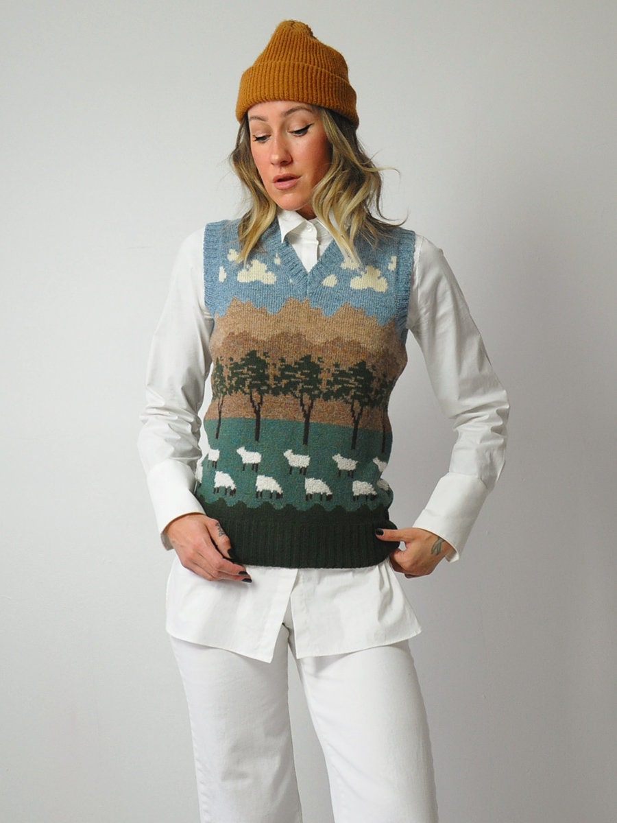 Wool Landscape Sweater Vest