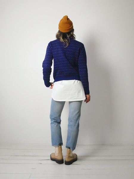 1980's Navy Dotted Sweater