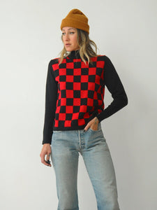 Red Checkerboard Sweater